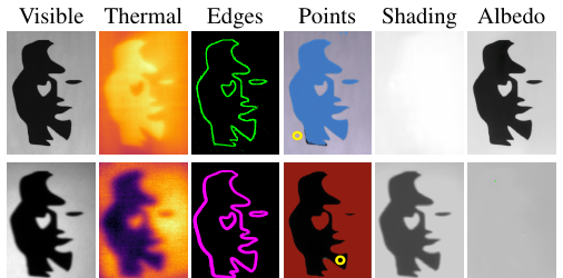 VT-Intrinsic: Physics-Based Decomposition of Reflectance and Shading using a Single Visible-Thermal Image Pair motivation figure